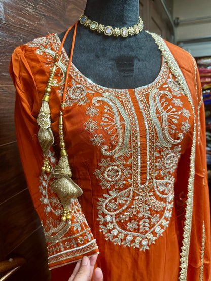 Boutique Style Salwar Suit With Hand Work. 42 Ready