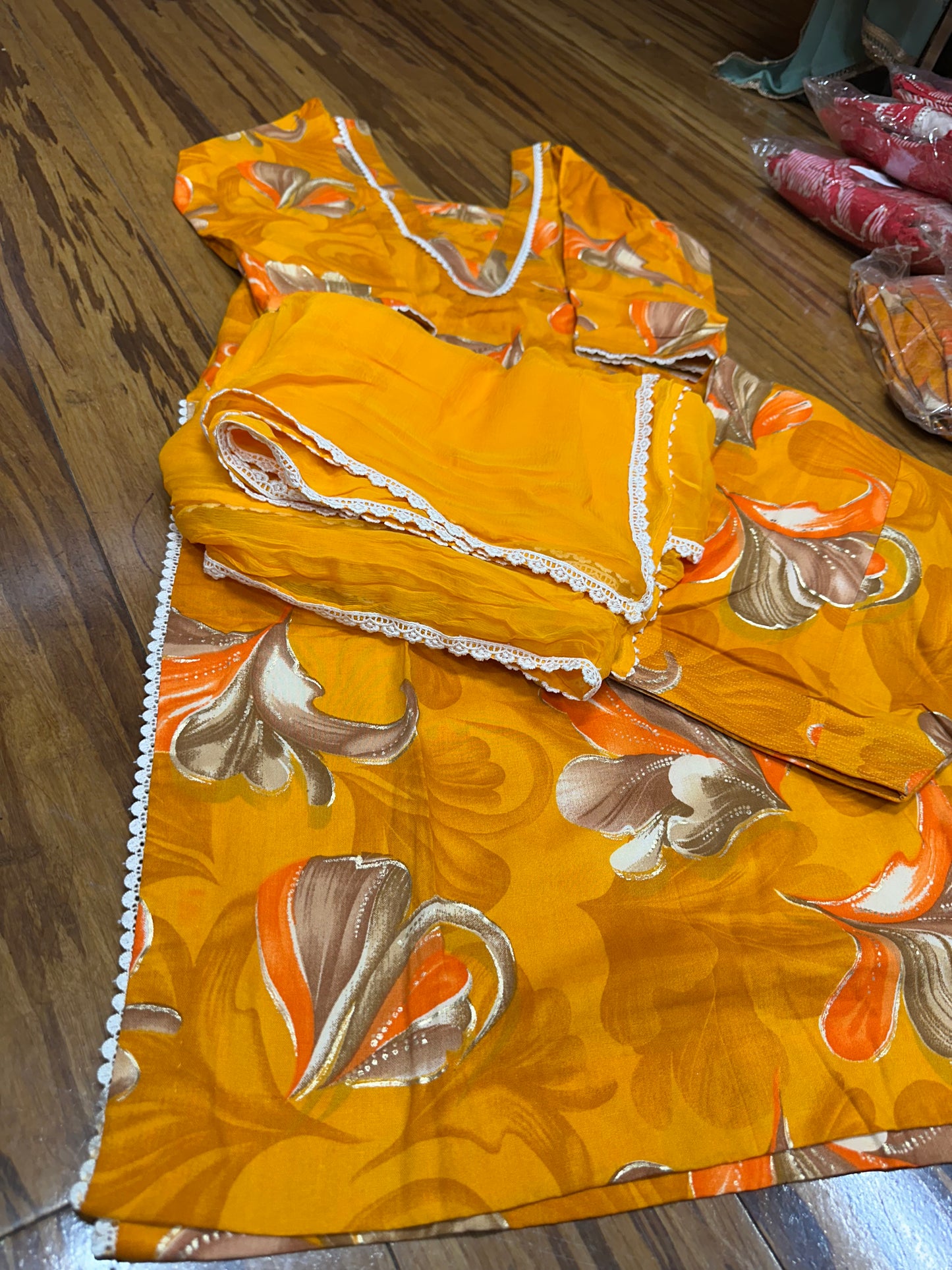 Trending Printed Allover Suit With Pure Chiffon Dupatta (Designs 1-8)