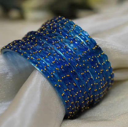 Trending Raindrop Glass Bangles(12 Bangles) 2.8