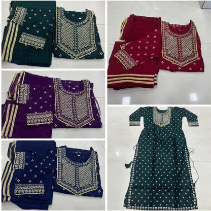 3pcs Quality Rayon Kurti Set