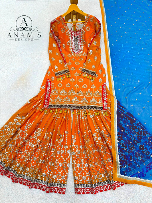 Designer Pakistani Sharara Suit (40/42)