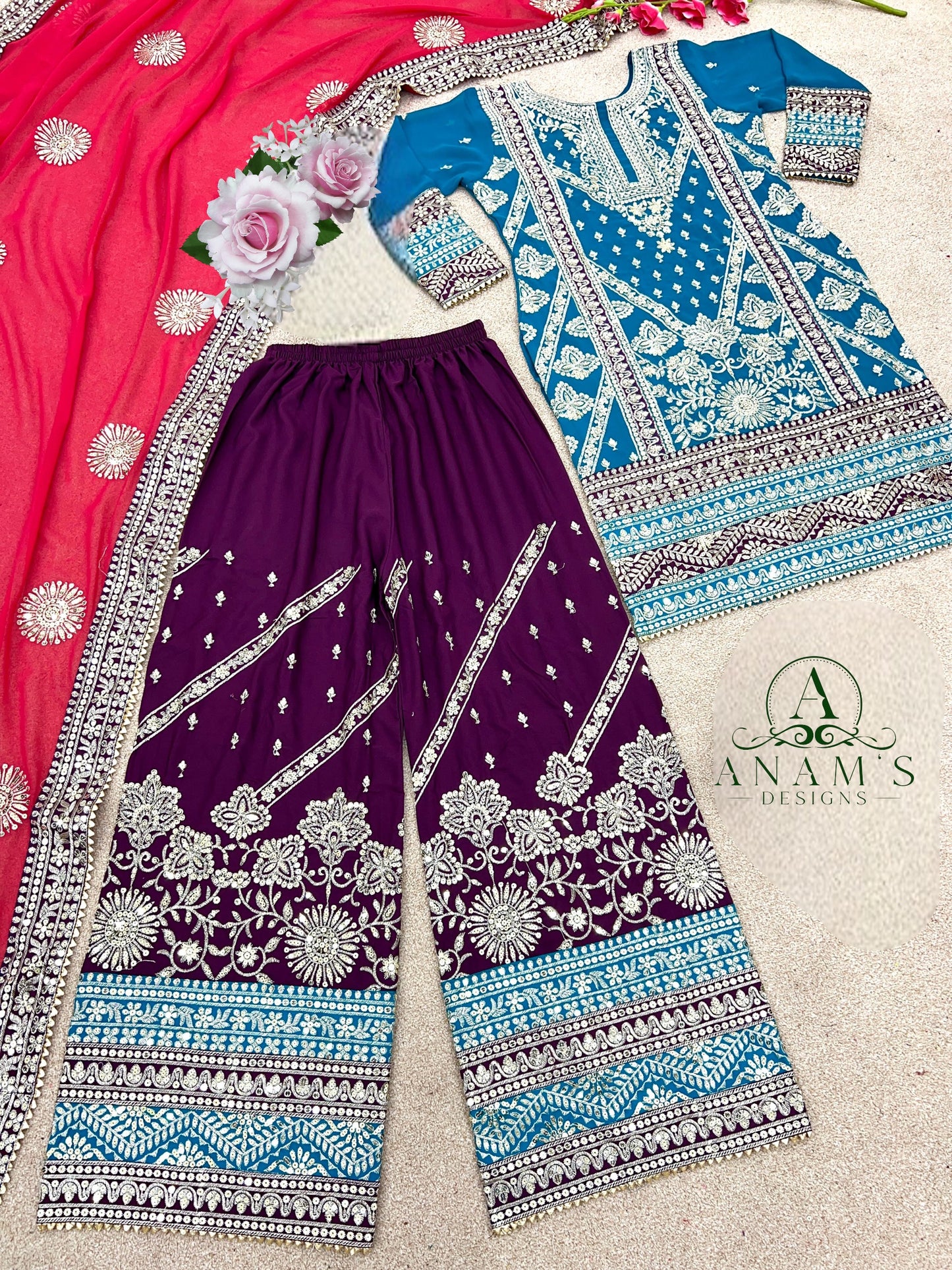 Stylish Karachi Design Palazzo Suit