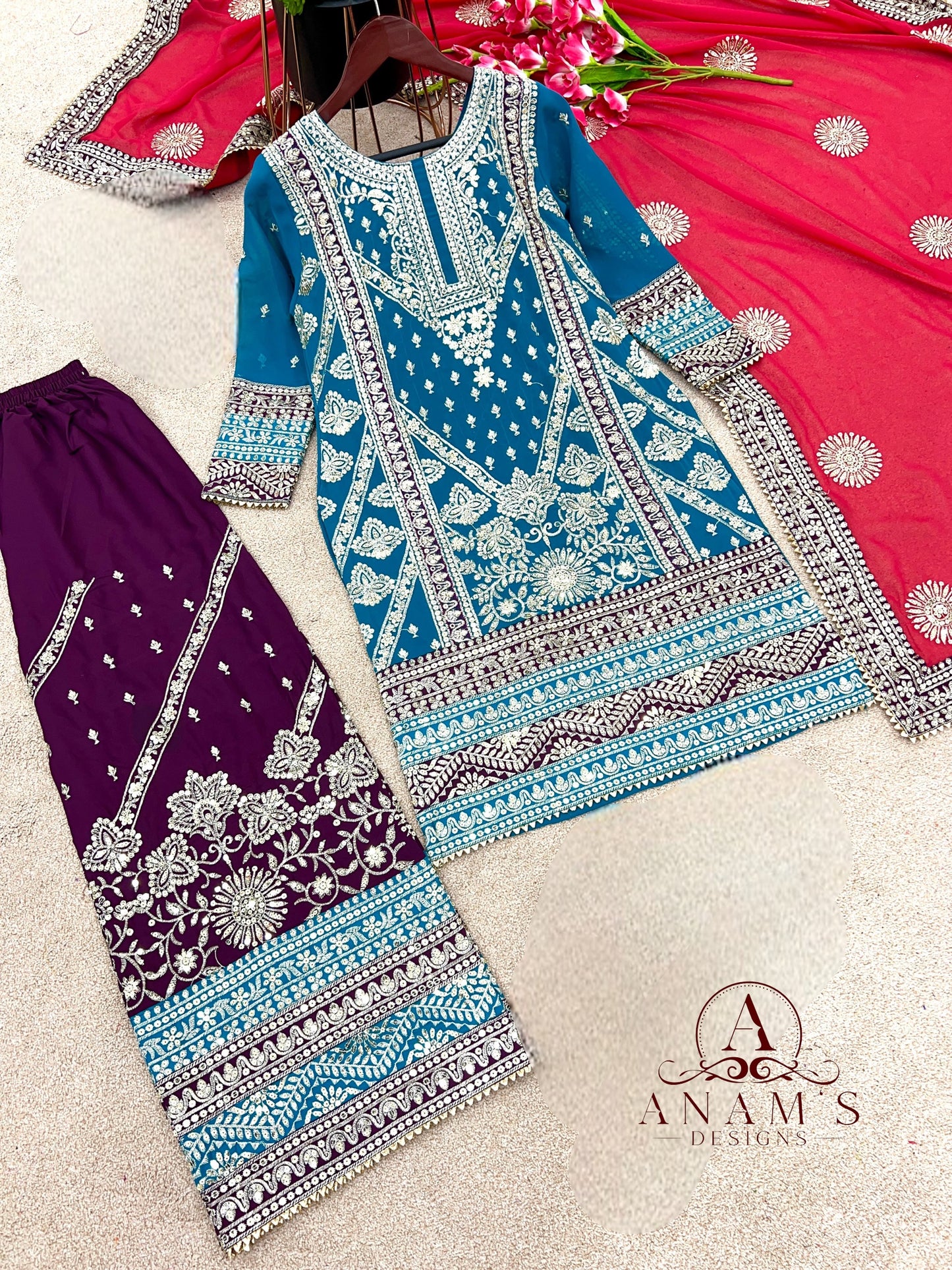 Stylish Karachi Design Palazzo Suit