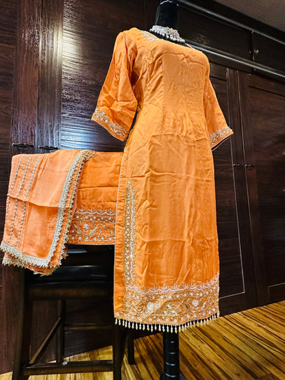 Stylish Suit With Pants & Dupatta Size 40 (With Margin 44)