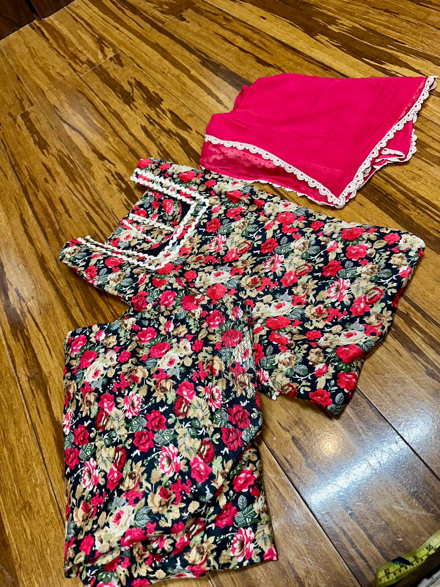 Allover Cambric cotton salwar suit with pure chiffon dupatta (36/38) D15