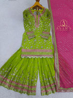 Designer Pakistani Sharara Suit With Heavy Work