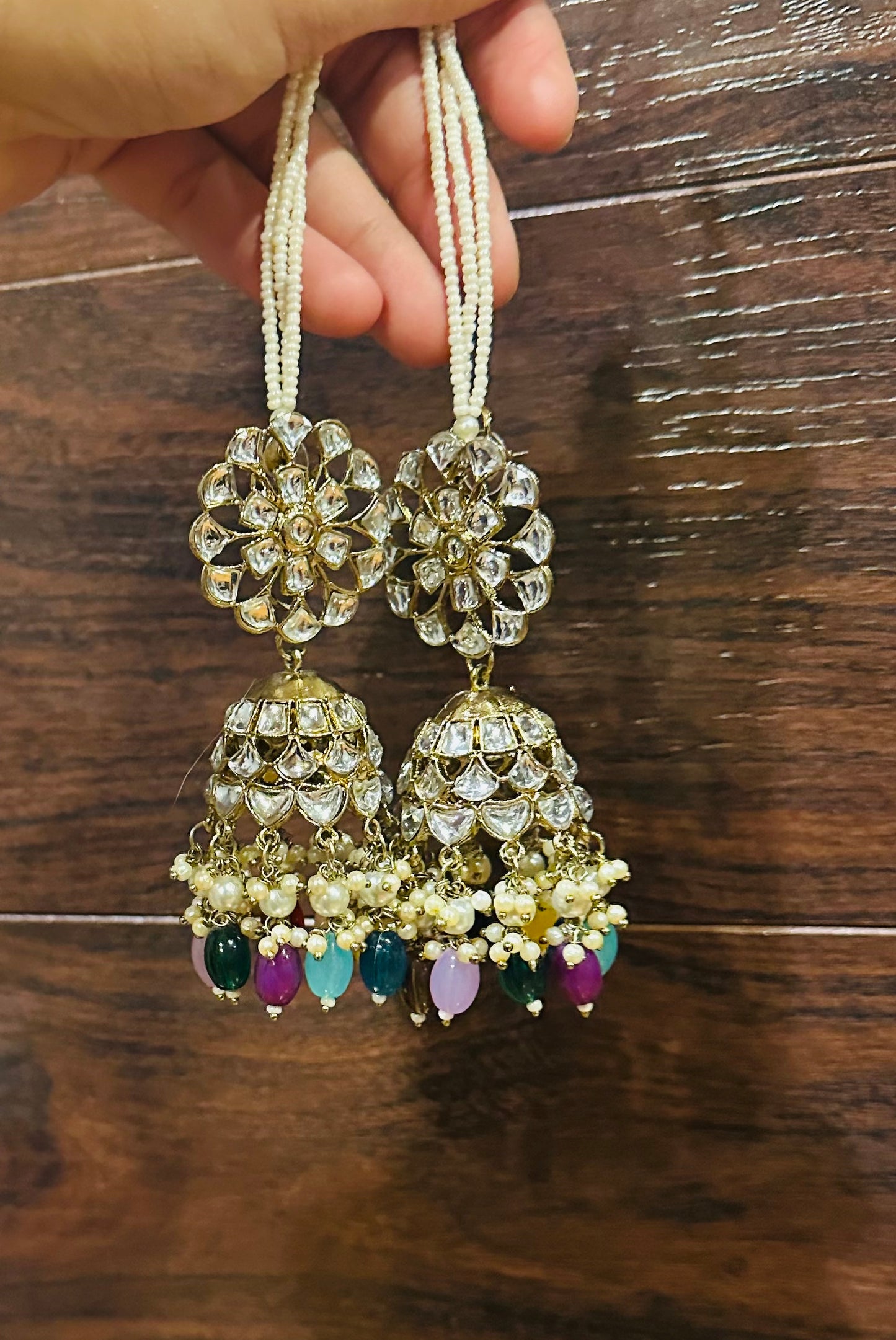 Stylish Kundan Sahara Jhumkis