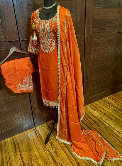 Boutique Style Salwar Suit With Hand Work. 42 Ready