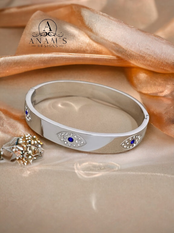 Evil Eye Protection 18K Gold-Plated Bangle Bracelet (Openable) Style3