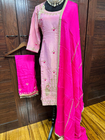 Beautiful Peacock Concept Hand Embroidered Suit 40 Ready (46 w/Margin)