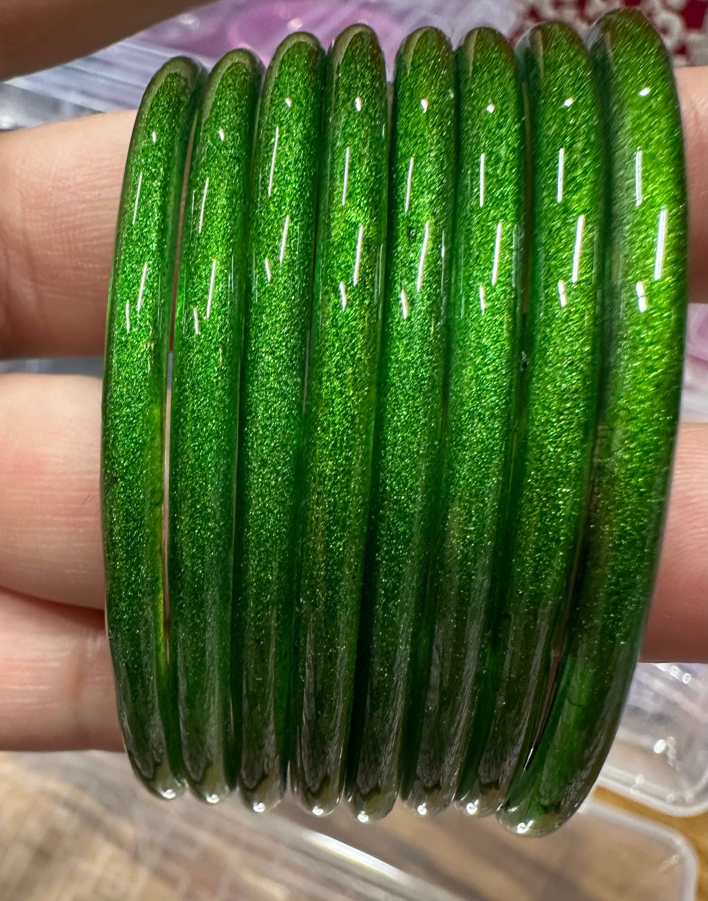 Luminous Fiber-Optic Jelly Glass Bangles