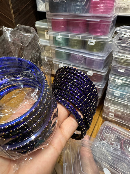 Handcrafted Heart Textured Glass Bangles