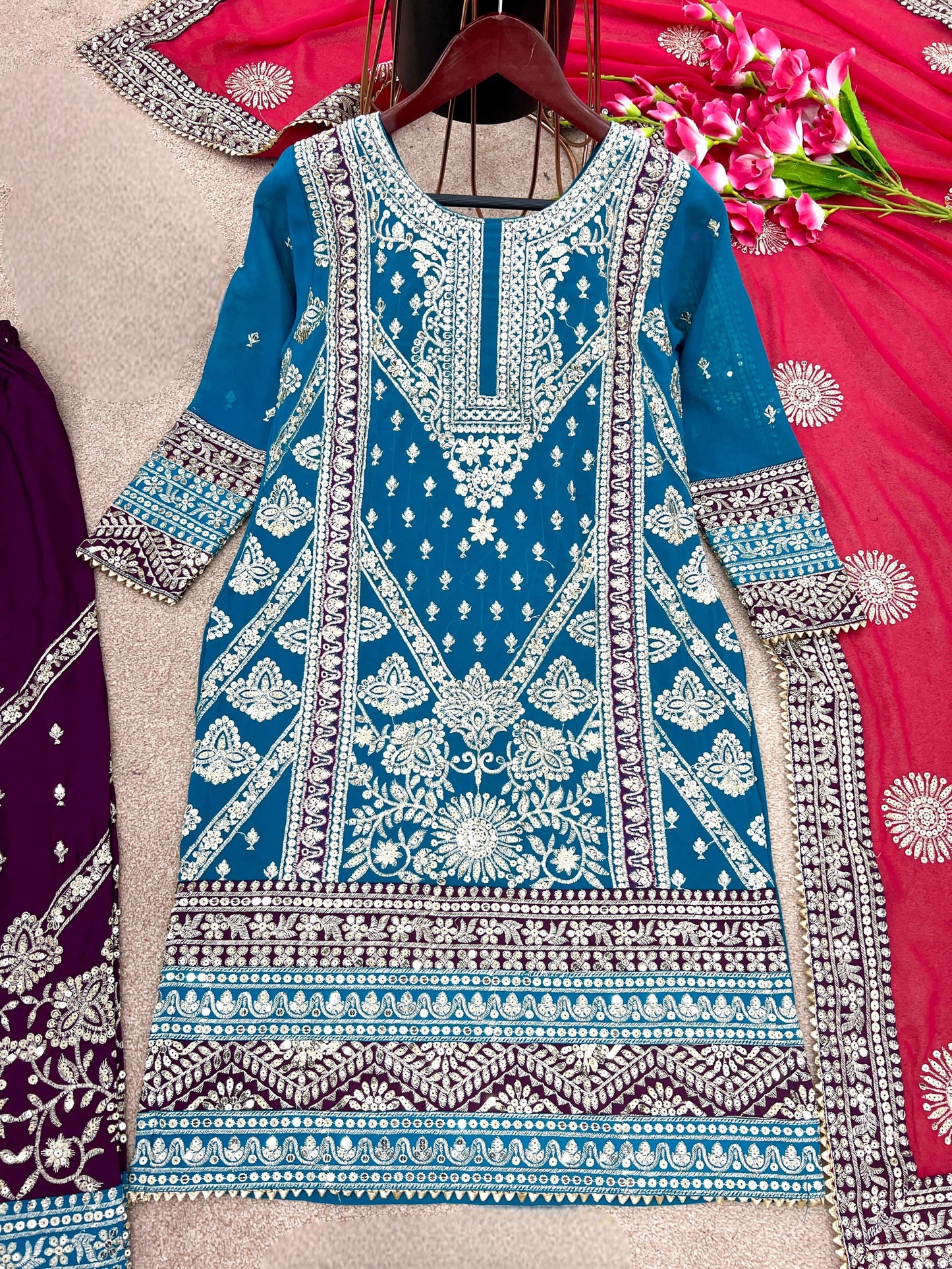 Stylish Karachi Design Palazzo Suit