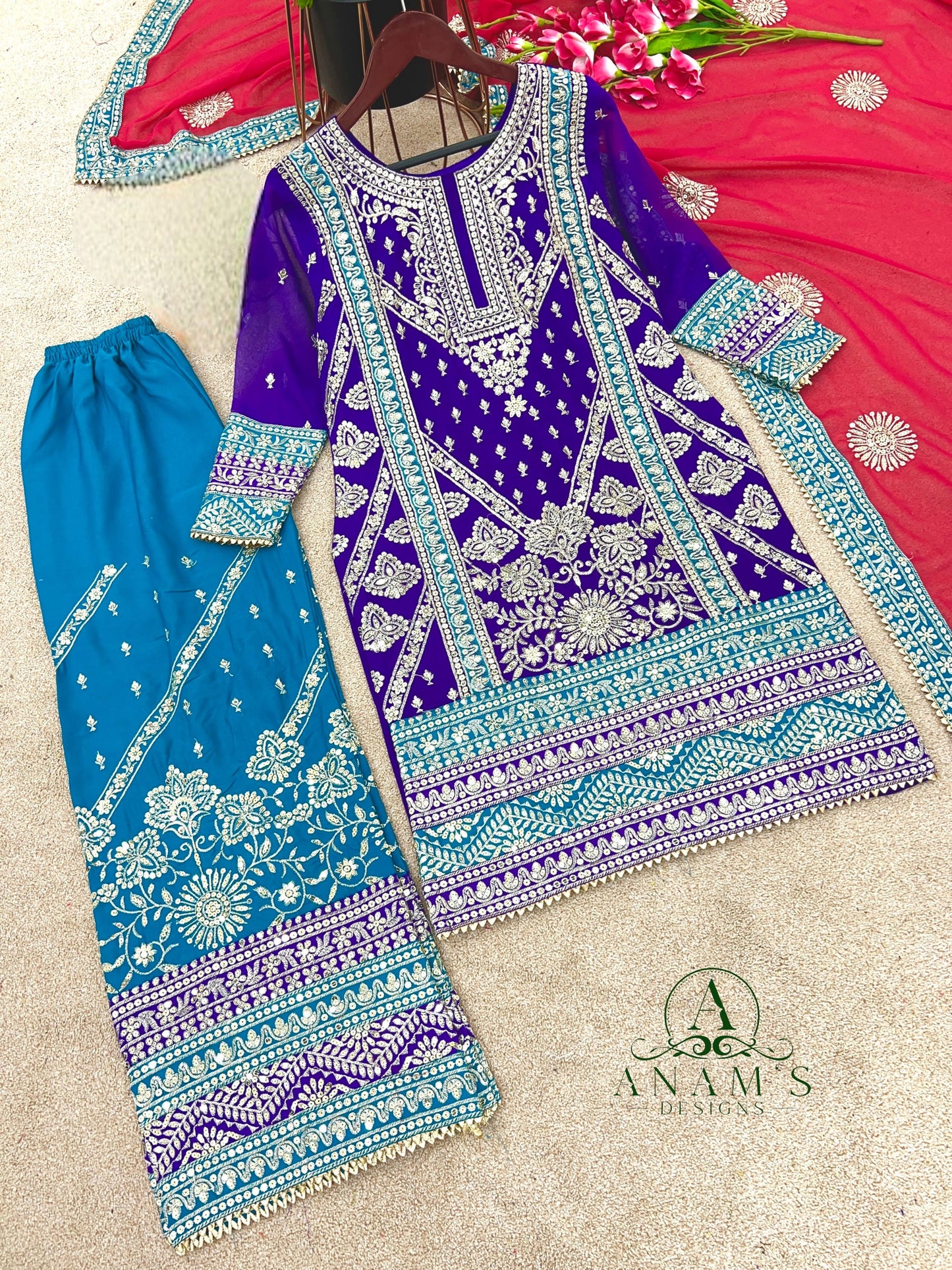 Stylish Karachi Design Palazzo Suit