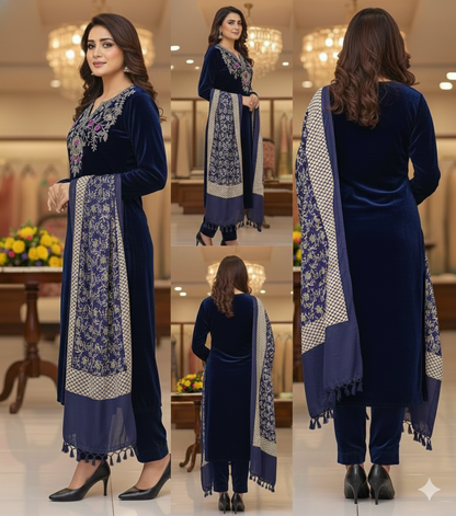Beautiful Extra Soft Simple Straight Suit 3pcs (Cord Set)