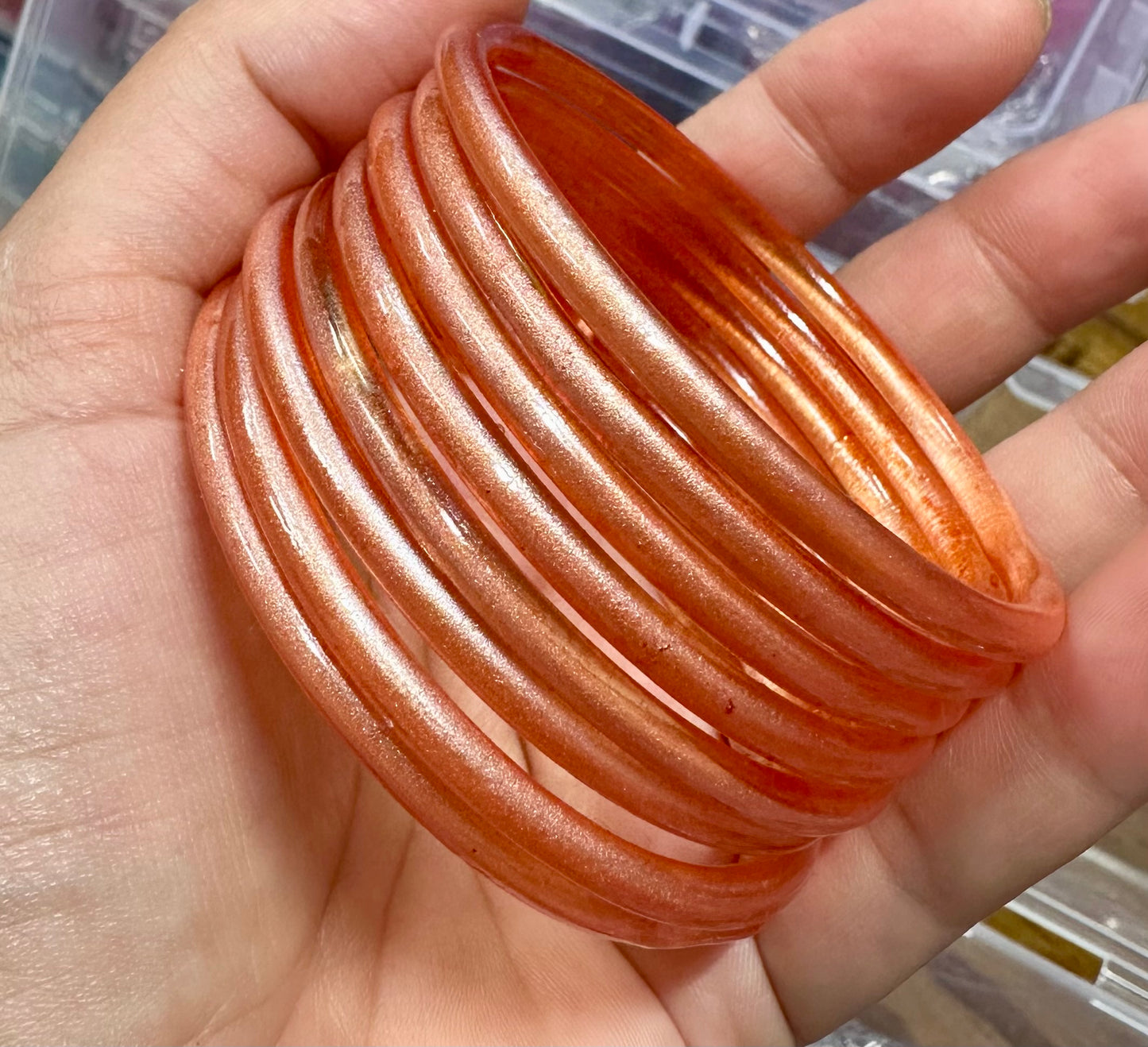 Luminous Fiber-Optic Jelly Glass Bangles