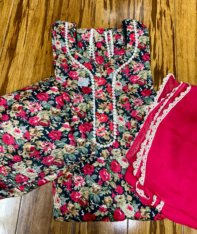 Stunning Boutique Style Allover Printed Salwar Suit 38/40 D10