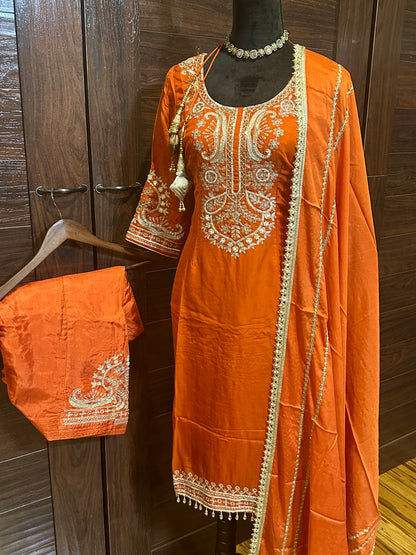 Boutique Style Salwar Suit With Hand Work. 42 Ready