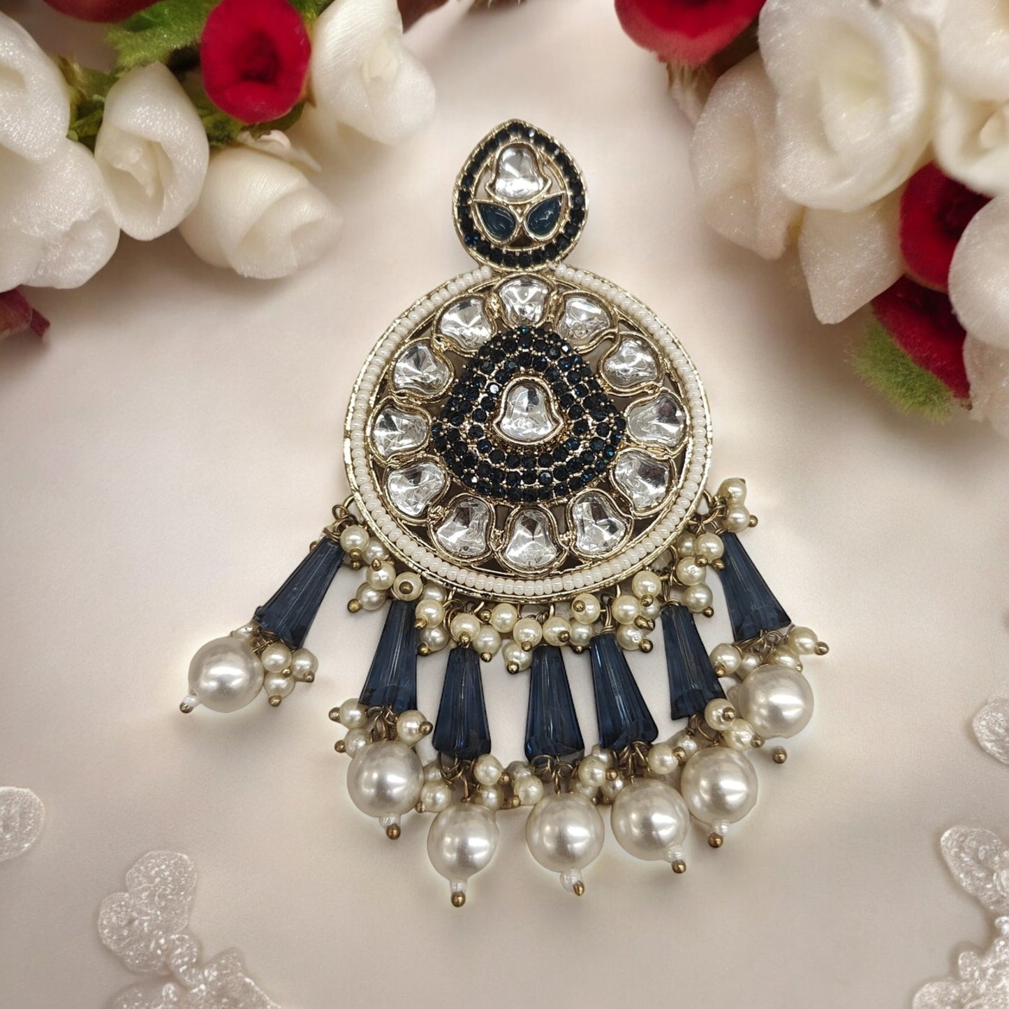 Extremely Lightweight Earring (Kundan Polki)