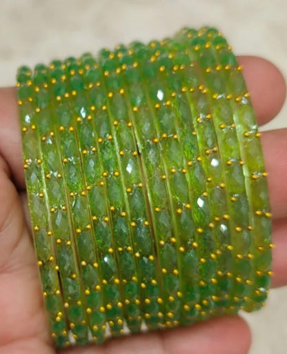 Trending Raindrop Glass Bangles(12 Bangles) 2.8