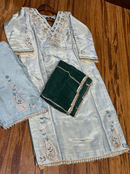 V Neck Hand Embroidered Boutique Suit 40/42 Ready (Margin Upto 46)
