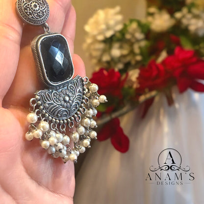 Oxidized Antique Style Afghani Earrings