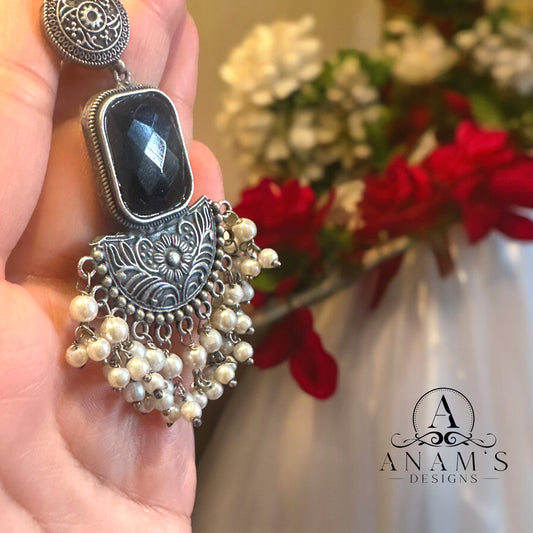 Oxidized Antique Style Afghani Earrings image 3