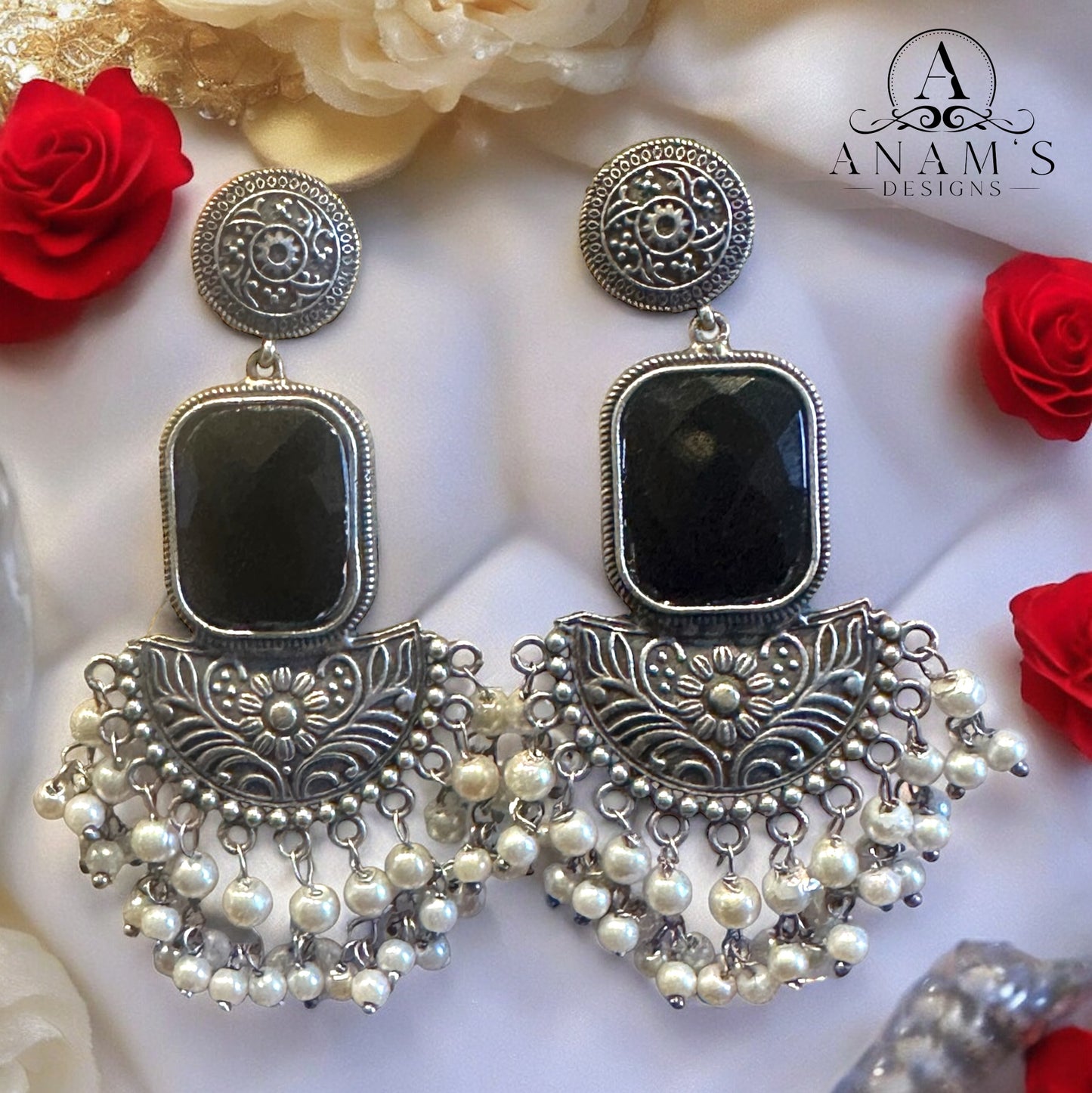 Oxidized Antique Style Afghani Earrings