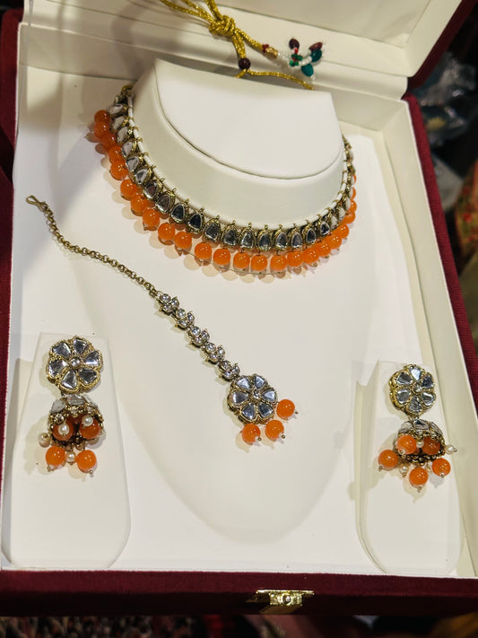 Kundan Mirror Choker Set