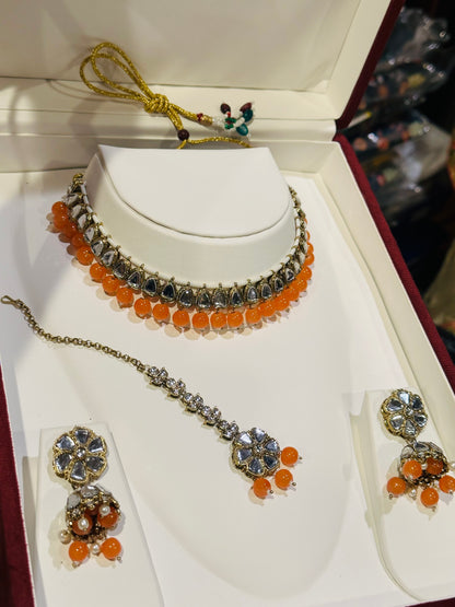 Kundan Mirror Choker Set