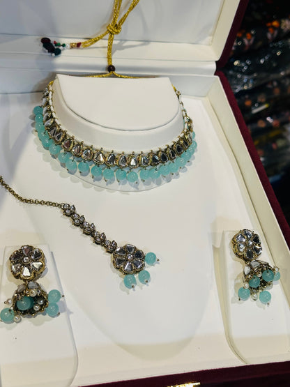 Kundan Mirror Choker Set