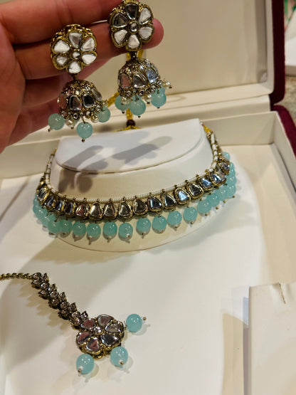Kundan Mirror Choker Set