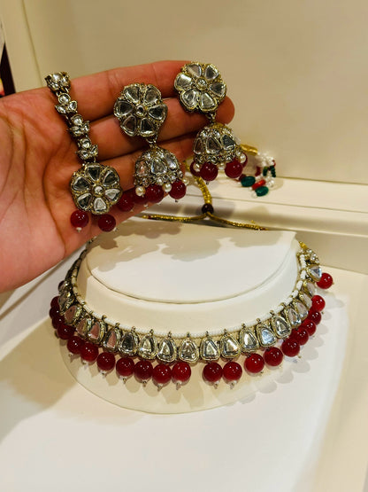 Kundan Mirror Choker Set