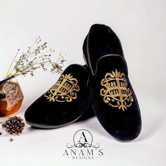Men's Designer Loafers Punjabi Jutti (Black)
