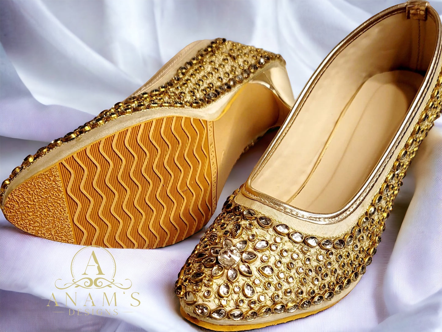 Bridal Kundan Stoned Punjabi Pencil Heels