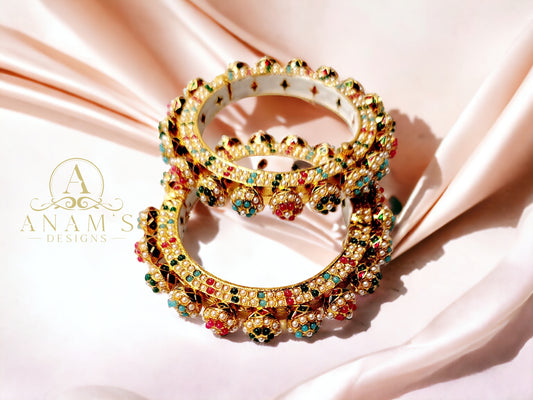 Statement Adjustable Rajwadi/Jaipuri Jadau Kade image 3
