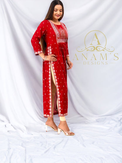 Designer High Cut Straight Kurta