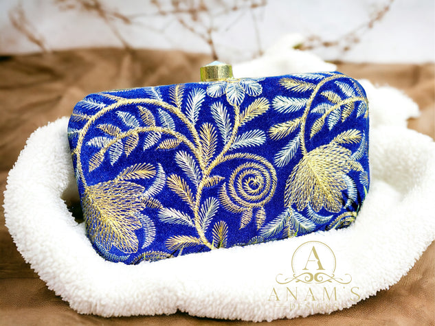 Embroidered Velvet Clutch