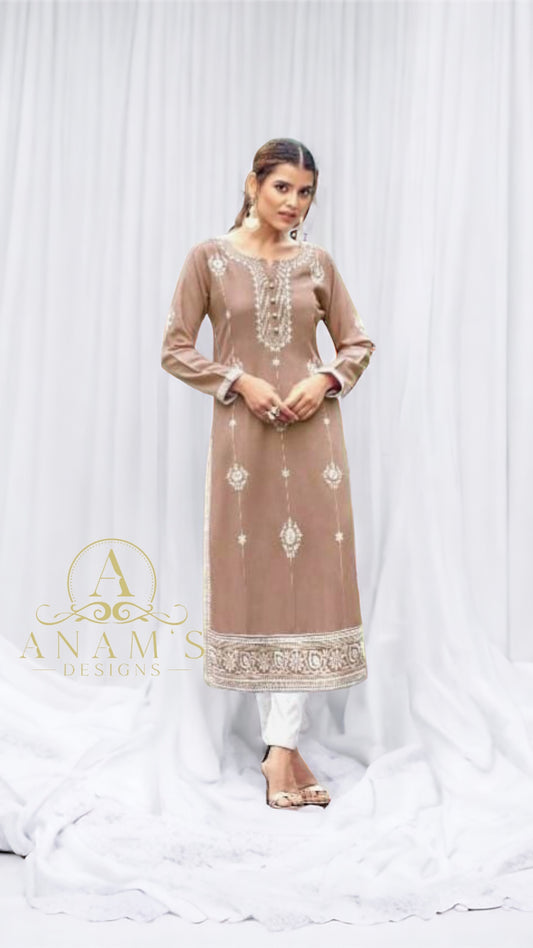 Pure Reyon Viscose with Lakhnawi (Kurta Pants Set)