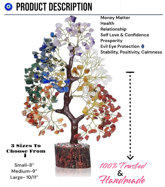 Handmade Money Tree Made With Real Semi-Precious Stones