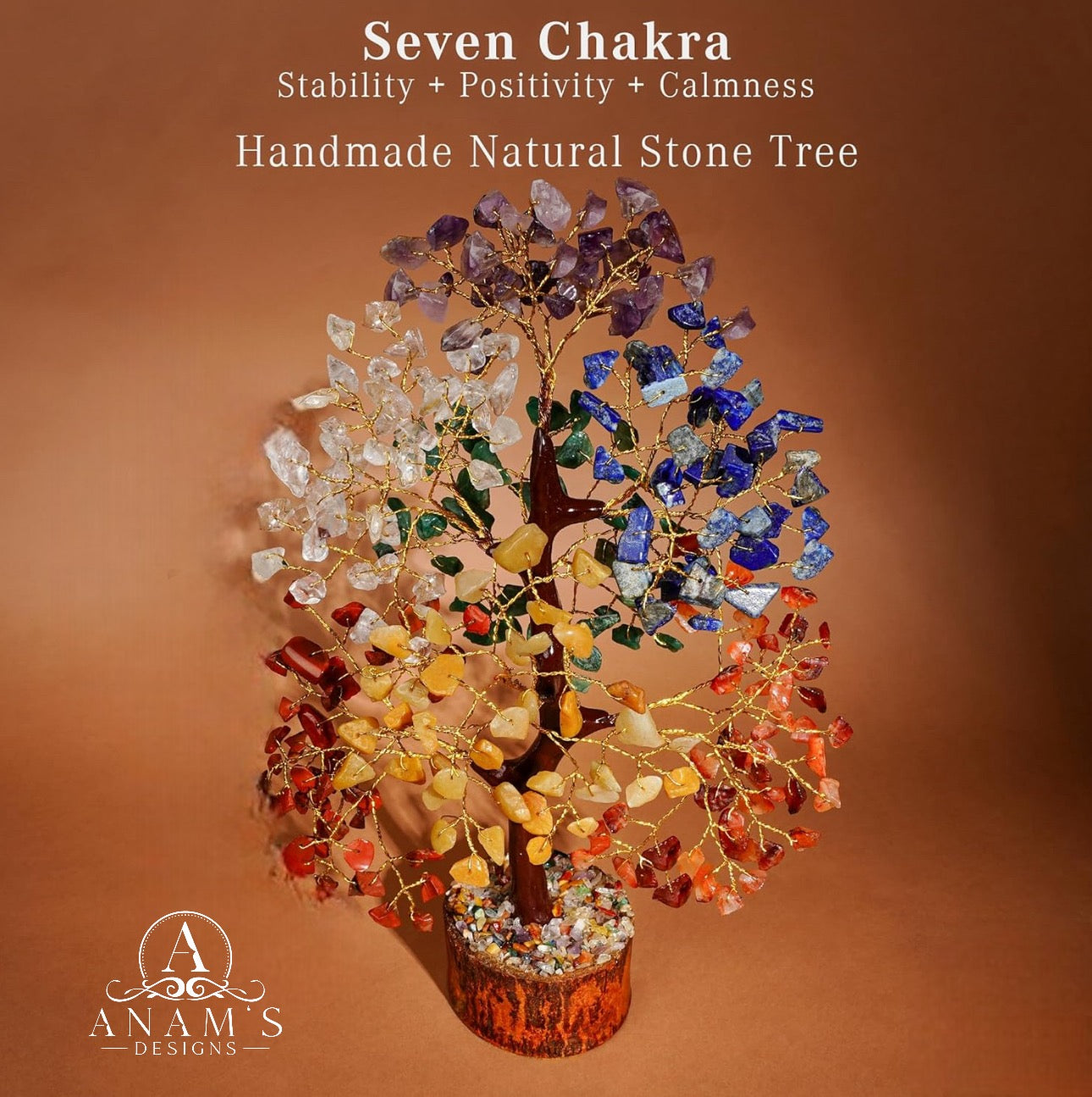 Handmade Money Tree Made With Real Semi-Precious Stones