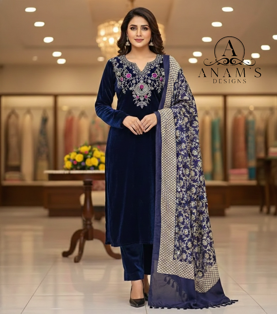 Beautiful Extra Soft Simple Straight Suit 3pcs (Cord Set)