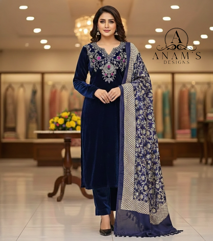 Beautiful Extra Soft Simple Straight Suit 3pcs (Cord Set)