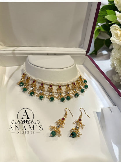 Brass Jadau Necklace Set