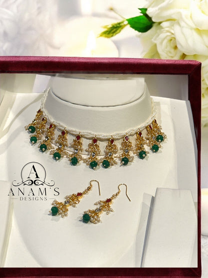 Brass Jadau Necklace Set