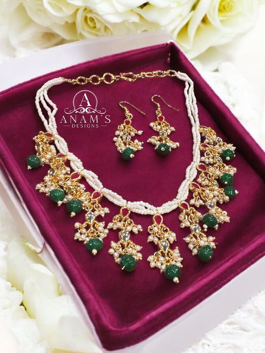 Brass Jadau Necklace Set image 3