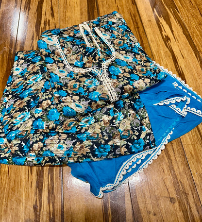Printed Boutique Designed Allover Salwar Suit Blue (B1-B8)
