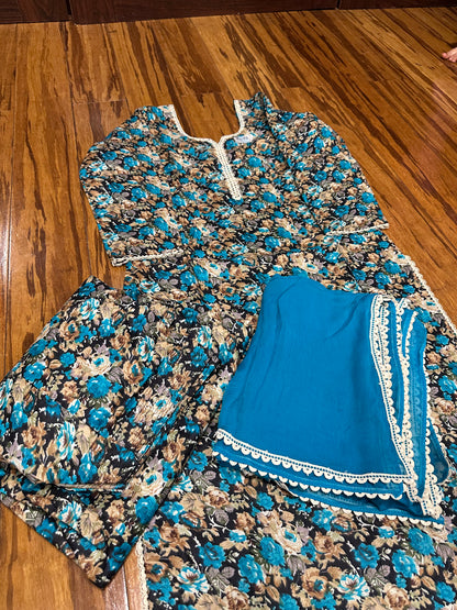 Printed Boutique Designed Allover Salwar Suit Blue (B1-B8)