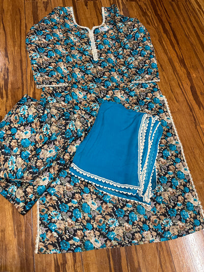 Printed Boutique Designed Allover Salwar Suit Blue (B1-B8)