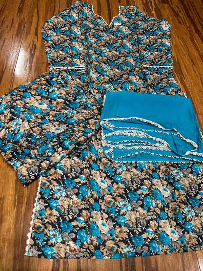 Printed Boutique Designed Allover Salwar Suit Blue (B1-B8)